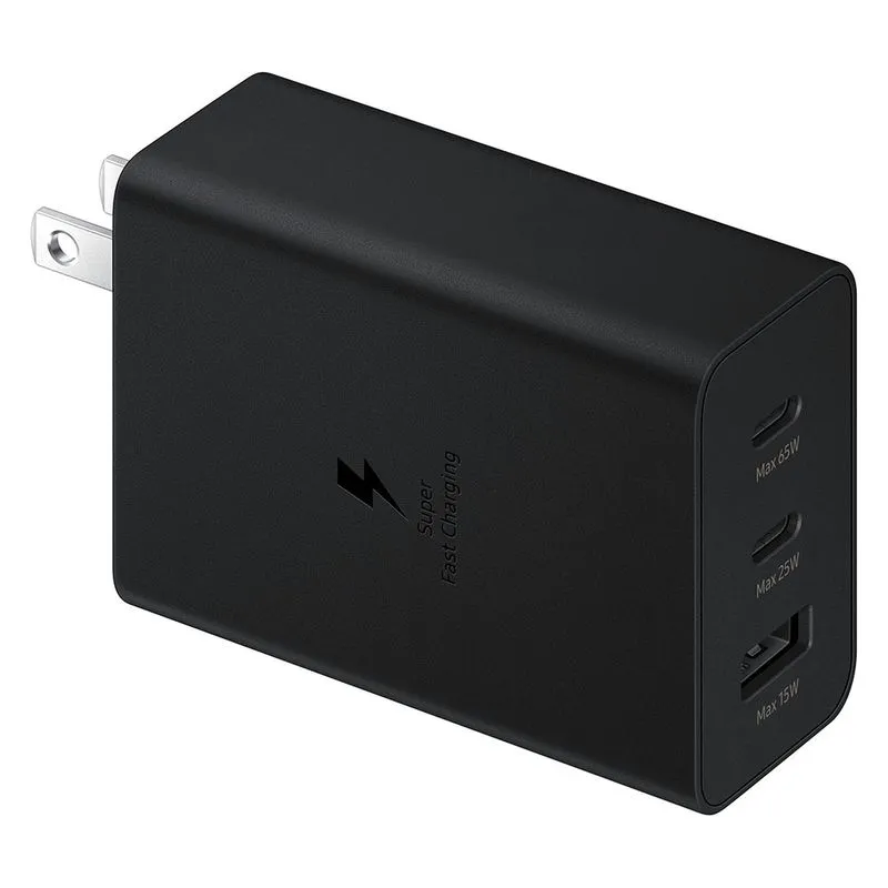 Cargador Trio Entrada Usb-C 65W Mod.EP-W23 Blanco/Negro