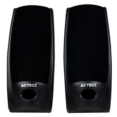 Bocina Para Computadora Acteck Stereo 2.0 Speakers + Conexion 3.5mm Mod. Aub0-014 Negro