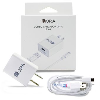 [7503028615643] Cargador Tipo V8 2.4 A 12W Max 1Hora Mod.GAR124 Color Blanco 