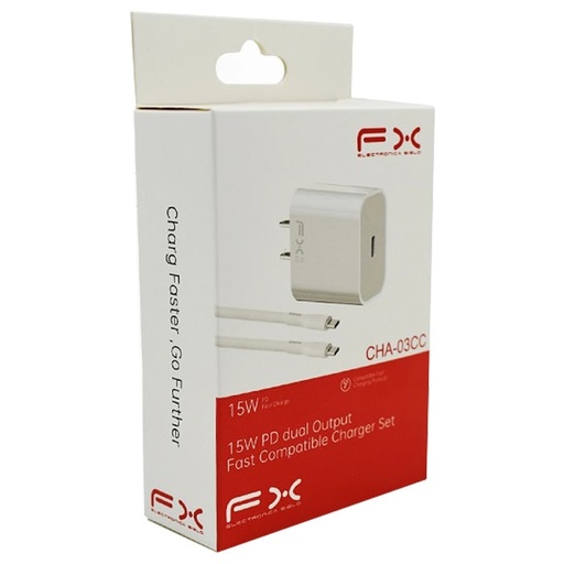 [CHA-FXPD01012] Cargador FX Tipo C/Ligtning Carga Rapida 20W Mod. CHA-FXPD01