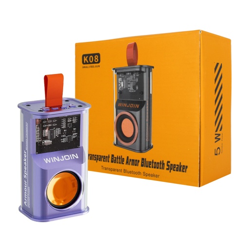 [BSK08012] Bocina Bluetooth Transparente Fx Mod. BS-K08 Varios Colores 