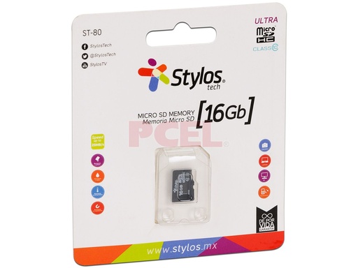 [7503024582871] Memoria MicroSD Stylos 16GB Clase 10 Mod. ST-80