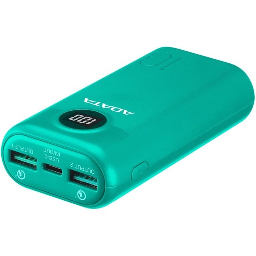 [4711085944733] Batería Portátil Adata 10000 mAh Mod. AP10000QCD-DGT-CGN Color Verde