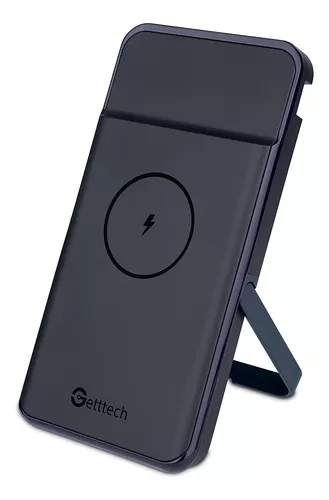 [7500619011808] Batería Portátil Inalámbrica Con Soporte Getttech 10000 mAh Color Negro