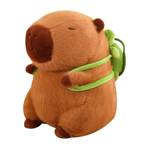 [6976110050058] Peluche Con Sonido De Capibara Con Mochila De Tortuga  