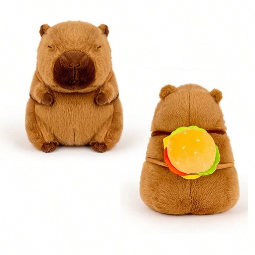 [3325221744258HB] Peluche De Capibara Con Mochila De Hamburguesa  