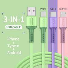 [CP728] Cable Cargador Triple Entrada Varios Colores