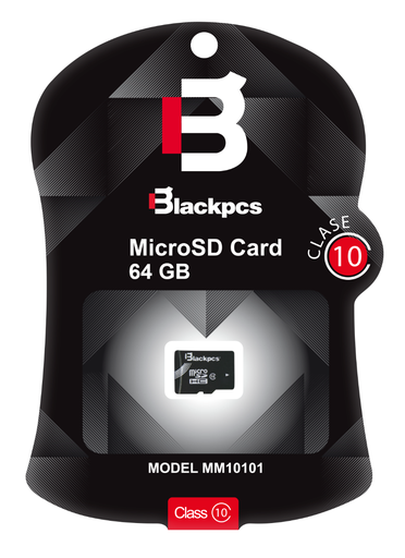 [7500619009836] Memoria MicroSD Blackpcs 64GB Clase 10