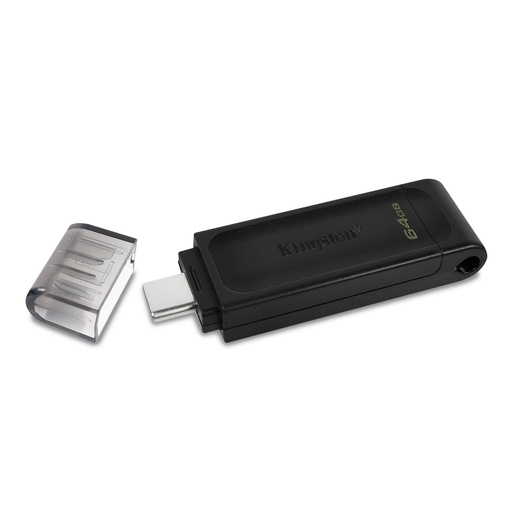 [740617305302] Memoria Usb Kingston Tipo C 64 Gb Mod. DT70 Negro